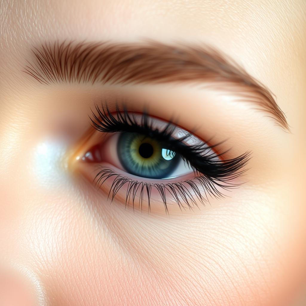 Frau mit langen, vollen Wimpern nach Anwendung des Tamran Long Lashes Wimpernserum