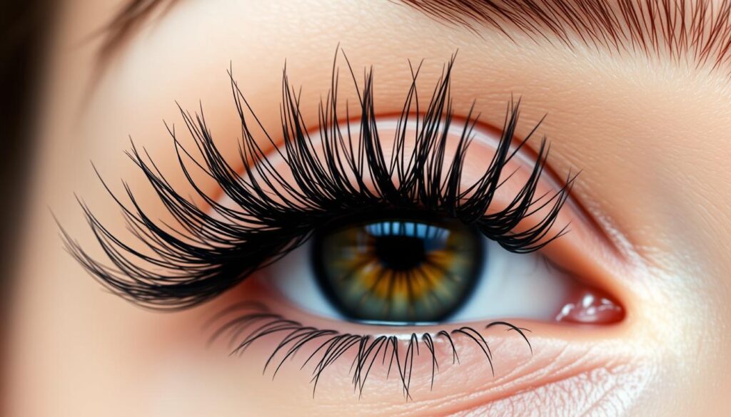 Nahaufnahme von langen, dichten Wimpern nach Anwendung des PAPOIYA Wimpernserums Nahaufnahme von langen, dichten Wimpern nach Anwendung des PAPOIYA Wimpernserums