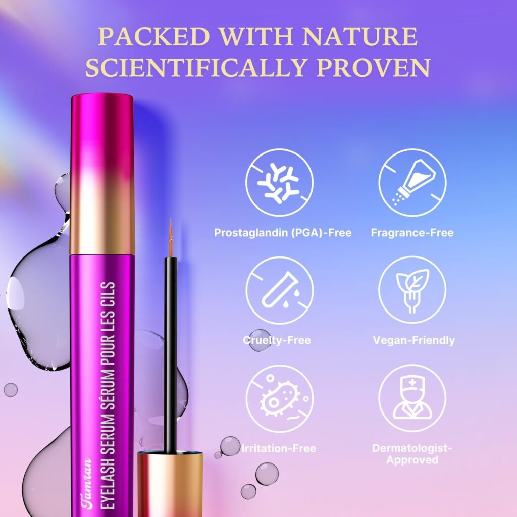 Tamran Long Lashes Wimpernserum Produktpackung mit Applikator